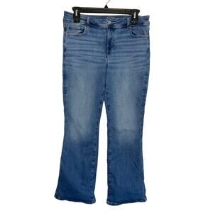 Womens American Eagle Kick Boot Cut Blue Jeans Classic Denim Size 16 Y2K